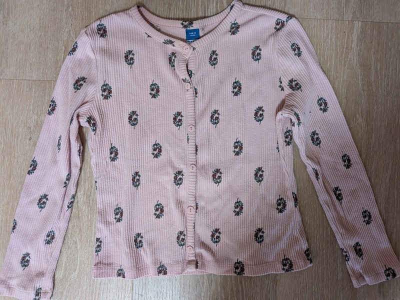 Girls Cardigan Size Small 6-7 Old Navy Floral Long Sleeve Button Front Shirt