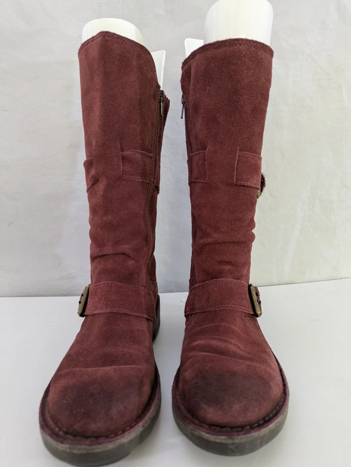 Botas Fly London Mid Pantorrilla Gamuza Aceite Vino EU 39 Caja Original Motociclista Comodidad Foto 2 de 4