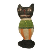 Goth Black Cat Primitive Folk Art Plush Hand ...