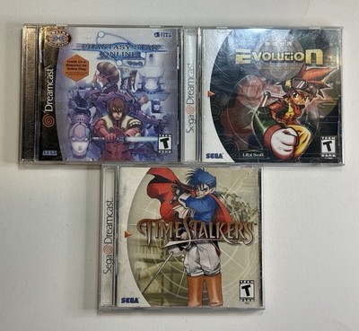 Time Stalkers, Evolution, Phantasy Star; 3 Game Sega Dreamcast RPG Lot; All CIB