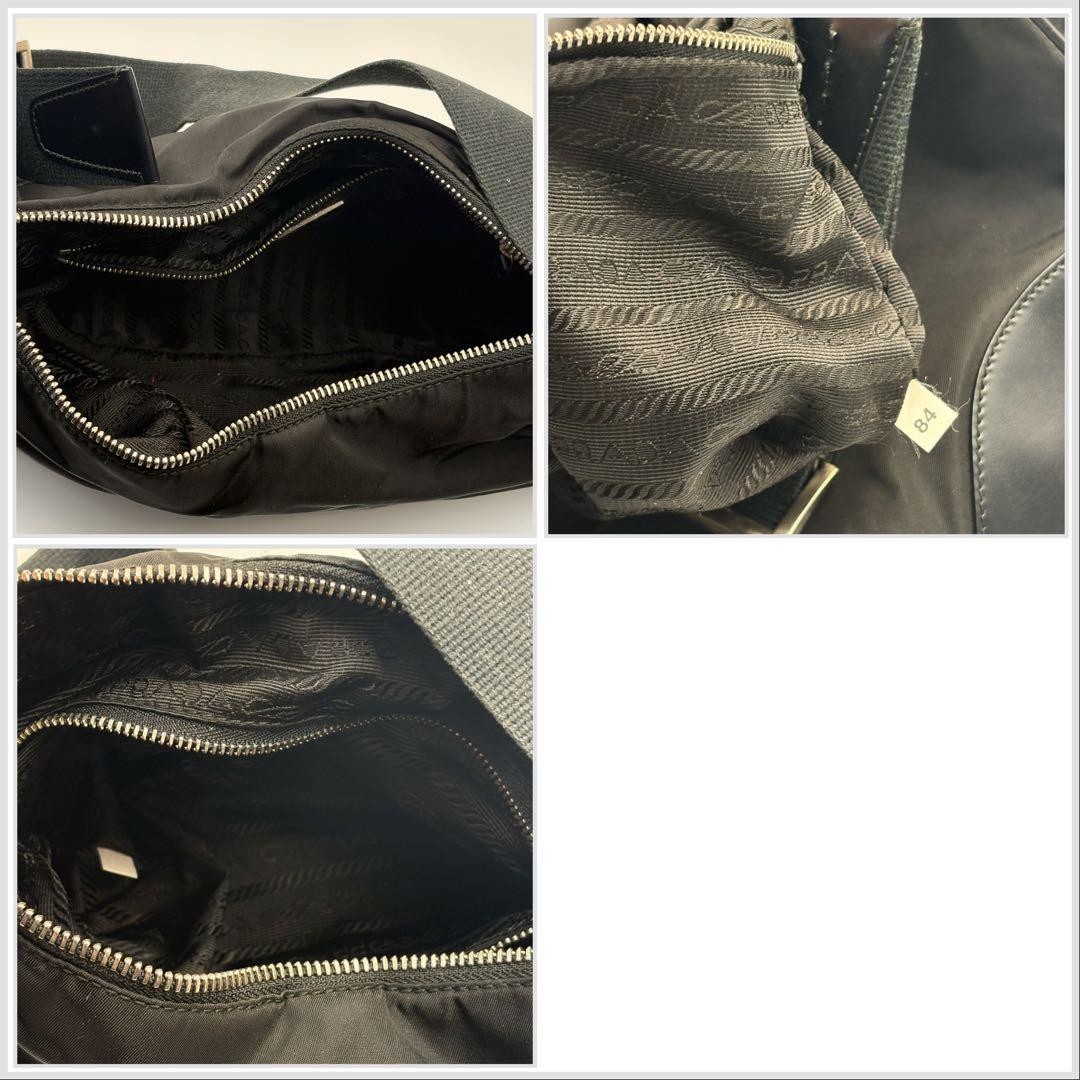 PRADA Nylon Leather Combination One Shoulder Bag Black thumbnail 8