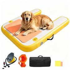 Inflatable Dock Platform for Dog, Large Dog Float Floating Ladder Up to 220 l...