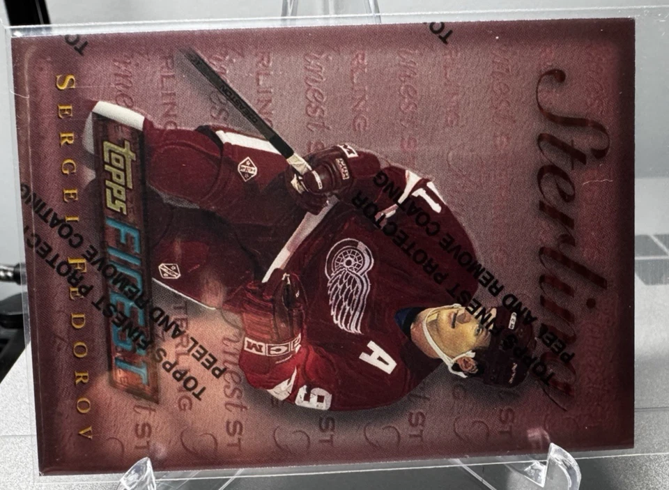1995-96 Topps Finest Refractor Sergei Fedorov #95 HOF with protective film - Image 4 of 4