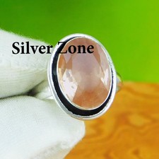 Morganite Gemstone 925 Sterling Silver Handmade Jewelry Ring Size 5 to 13