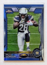 2015 Topps Chrome Melvin Gordon Blue Refractor RC #105 Los Angeles Chargers
