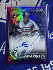 2024 Topps Chrome Edgar Navarro Rookie Auto RC Purple Refractor #/250