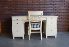 Desk  ~ Writing Desk ~ Ethan Allen Tango Double Pedestal Computer Desk & Chair