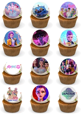 TOP IT TOPPERS LTD KPop Demon Hunters Cupcake Toppers x24, Pre-Cut. Premium Edible Wafer Card