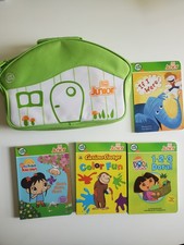 LeapFrog Tag Junior Lot 4 Books And Carrying Case. Curious George, Dora, Kai-Lan
