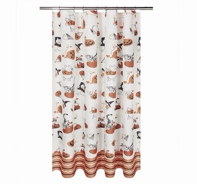 Disney Halloween Shower Curtain  70'' x 70'' Winnie the Pooh Eeyore Tigger Friends