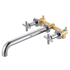 Wall Mount Tub Filler Arcora Chrome Bathtub Faucet Long Spout Reach 2 Cross