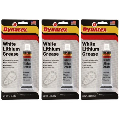Dynatex White Lithium Grease 1 oz Tube Multi-Purpose (3-Pack)