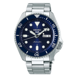 Seiko 5 Sports 42.5 mm Montre automatique en acier inoxydable cadran bleu SRPD51K1