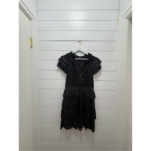 Reset Black Ruffled Tiered Short Dress