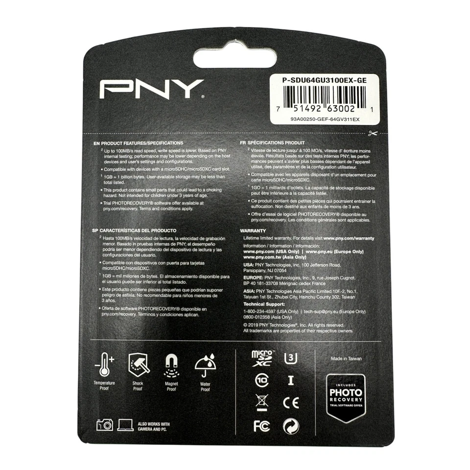 PNY Elite-X 64GB MicroSDXC UHS-I U3 Flash Memory Card - 100MB/s - Image 2 of 4