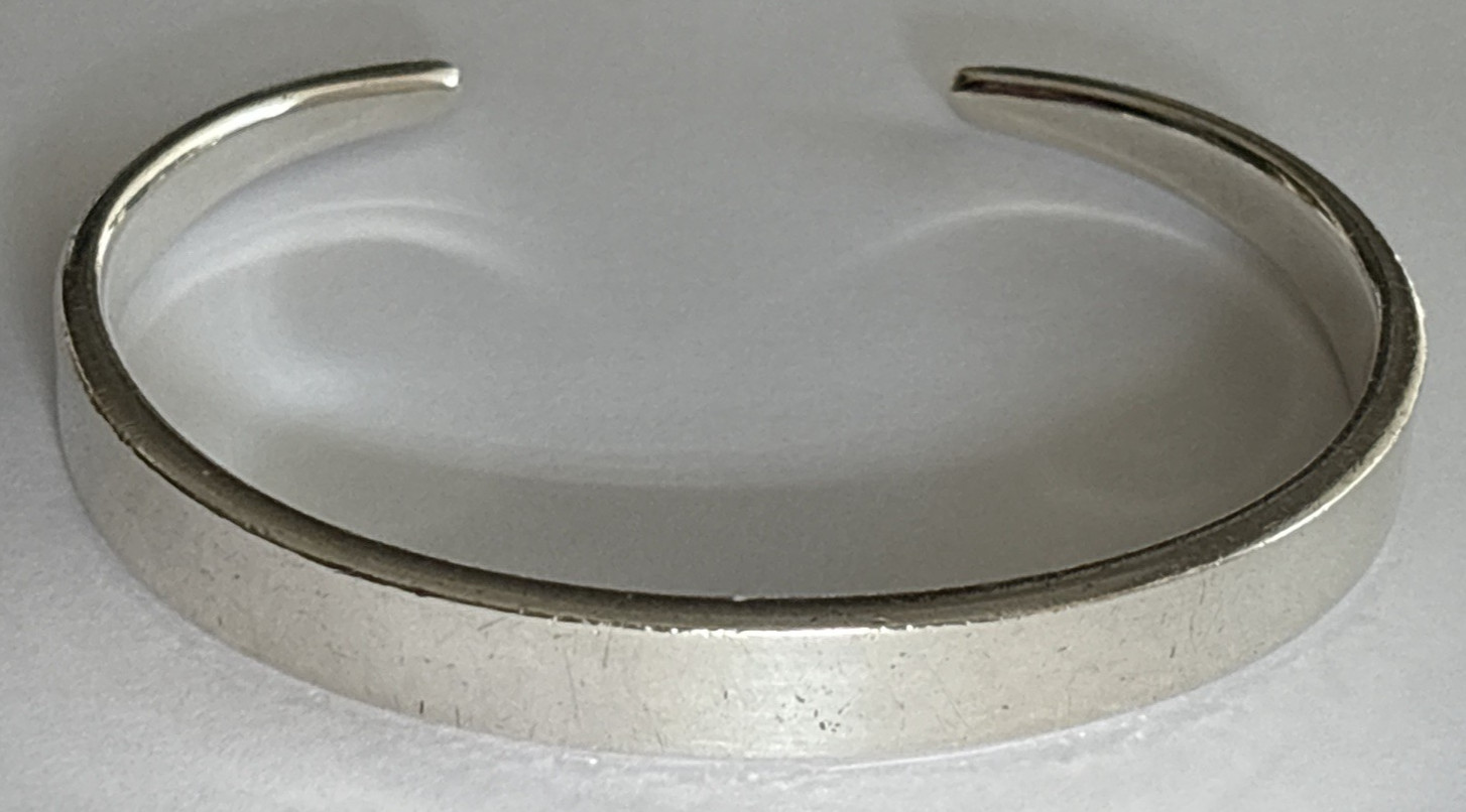 Classic Concave Design Solid 925 Sterling Silver … - image 1