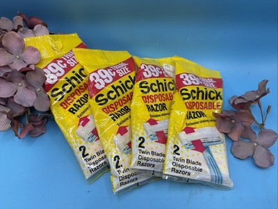 Vintage 80's Schick Disposable Razor Twin Blade Lot Of 8 New Sealed