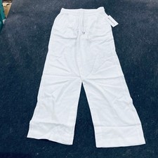 ATHLETA Retreat Linen Wide Leg Pant Women's Size M Calla Lily