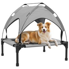 Elevated Dog Bed with Canopy, Raised Outdoor Pet Bed for Camping