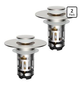 2 Pack Bathroom Sink Drain Strainer Universal Pop Up Stopper 1.1''~2.36'' Basin