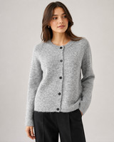 Vero Moda Strickjacke Vmnovah O Neck Cardigan Knopfleiste Grau Meliert XL