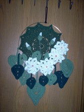 Handcrafted/crochet wall hanging, dream catcher 24" long   a