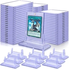 100 Pack Magnetic Card Holders for Trading Cards, 35pt Acrylic Baseball Card ...