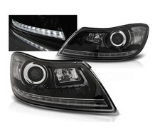 Faros para ŠKODA OCTAVIA 2009 2010 2011 2012 luz diurna negro LHD