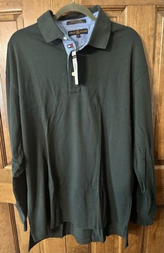 Polo da golf Tommy Hilfiger uomo taglia XL verde manica lunga attiva nuova con etichetta - Foto 7 di 7