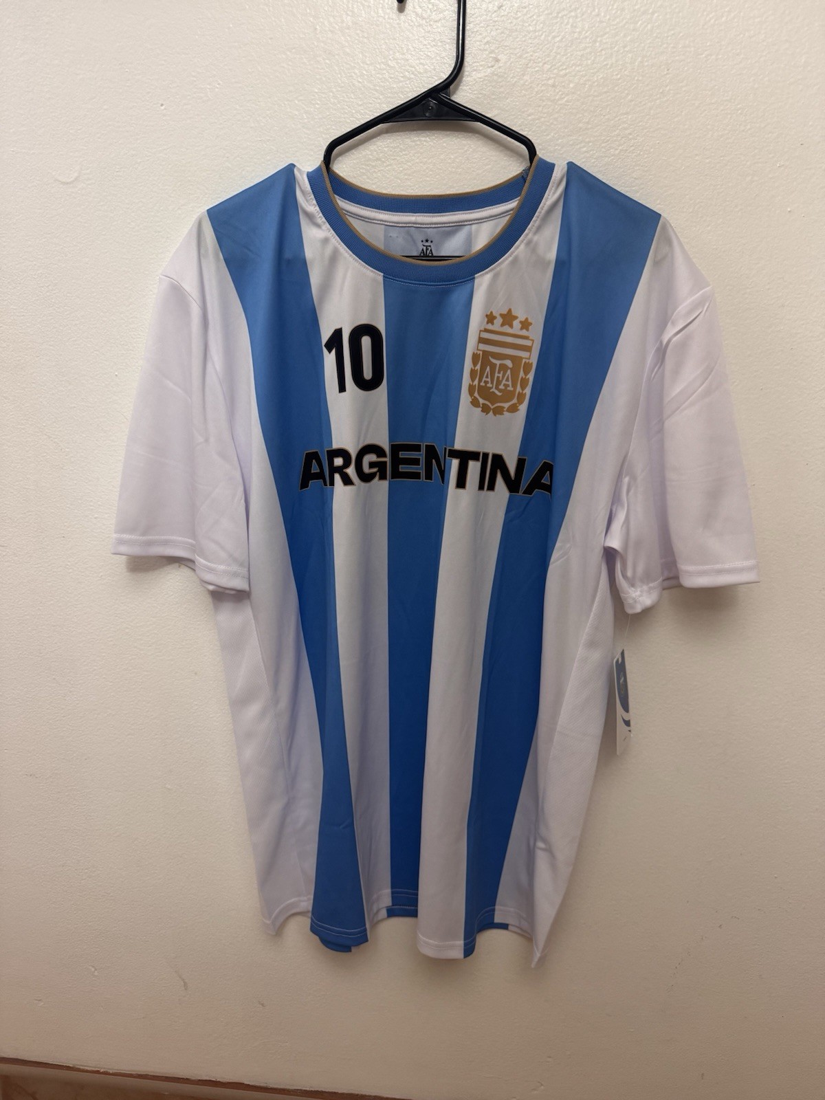 AFA Official Soccer Jersey Blue White XL Argentina Lionel Messi #10 Licensed