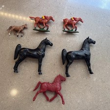 Vintage large Lot of Hard Plastic Toy Horses