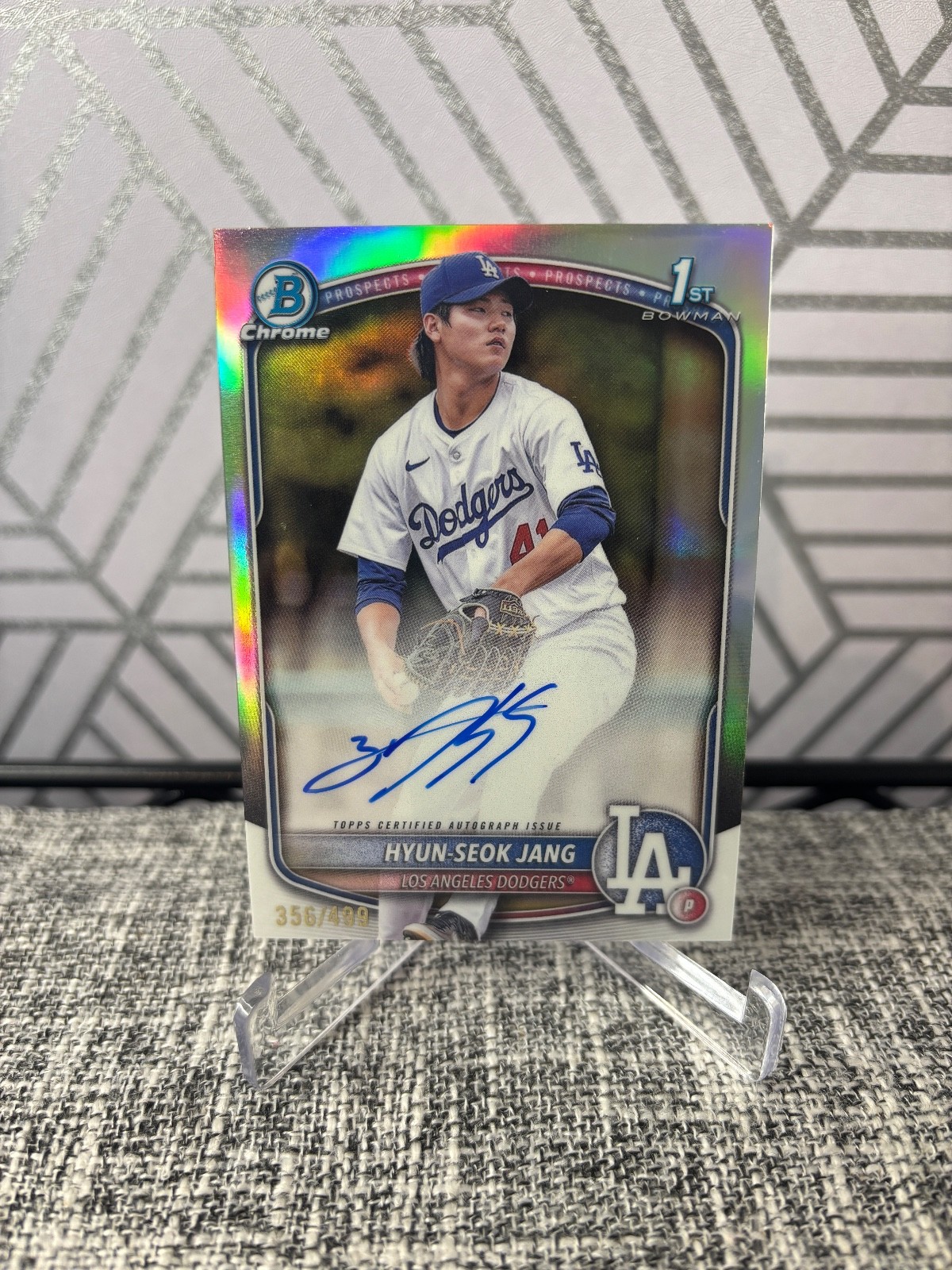 HYUN-SEOK JANG 2025 Bowman Chrome 1st Refractor AUTO /499 Dodgers