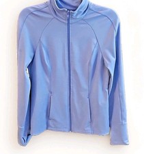 Z by Zella Women's Blue Full Zip Jacket Sz M Mock Neck Long Sleeve Pockets