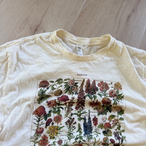 Botanical Wildflower T Shirt Vintage Adolphe Millot Nature Gardener XL Boho Cozy - Picture 11 of 13