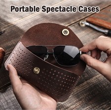 Creative Retro Glasses Case Travel Sunglasses Storage Leather Case