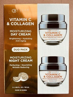 Clear Beauty Vitamin C & Collagen Day + Night Cream Duo 2x1.69 fl oz Face/Neck