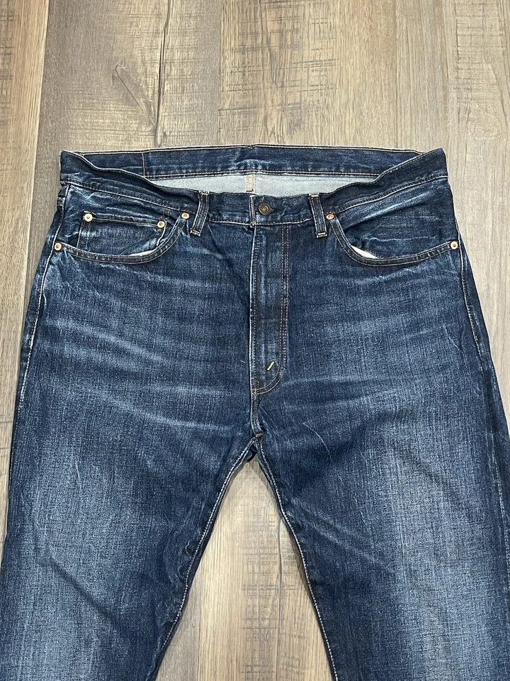 Levis Vintage Clothing 505-0217 Redline Selvedge Big E Denim Jeans Men's 39x30 - Image 2 of 4