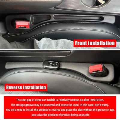 2pcs Car Seat Gap Filler Organizer Waterproof Car Seat Gap Plug Strip with 2 Gro