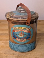 Raro antico humidor in vetro Benson & Hedges - barattolo sigari cubano vintage Habana 1912