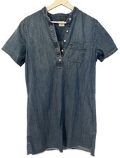 Gap Jean Popover Dress Size Medium Blue Denim