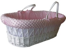 Pink Dimple Fleece Moses Basket Cover / Body Dressing / Bedding