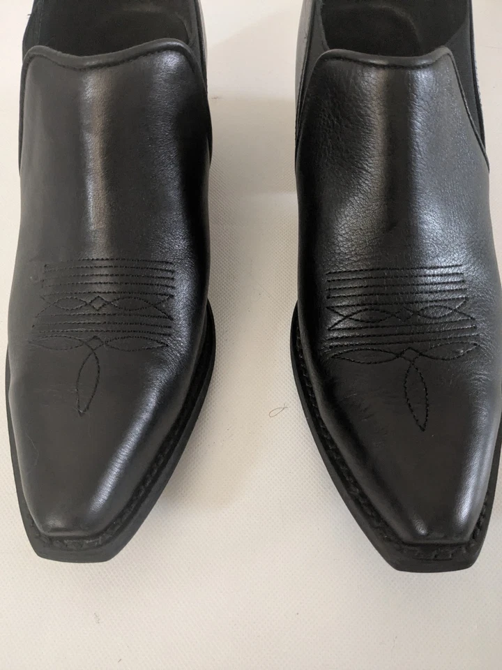 Botas al tobillo de cuero negras Rawhide By Abilene I-5070 para mujer talla 8 1/2 M Foto 4 de 4