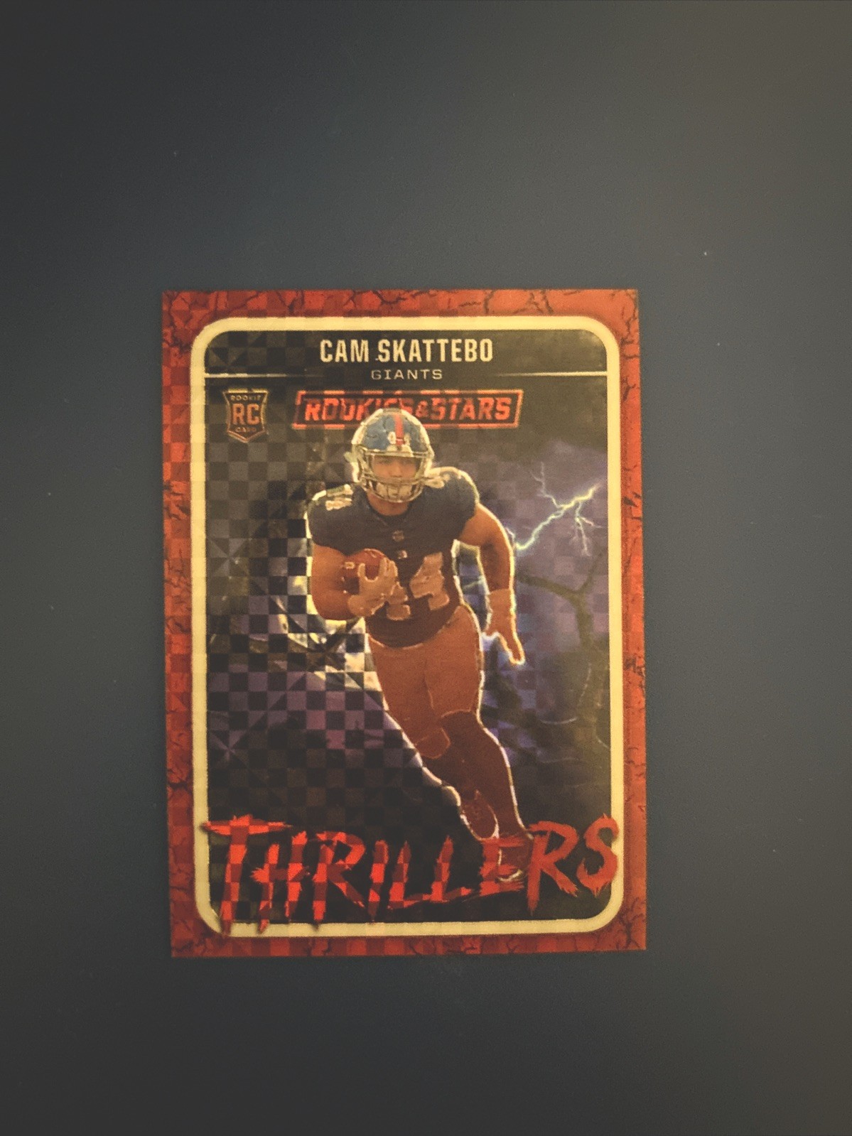 2025 Panini Rookies & Stars Cam Skattebo #26 Thrillers Silver Prizm RC