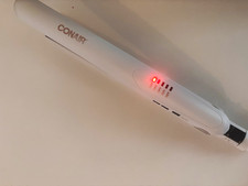 Conair White Flat Iron Hair Straightener, Adjustable Heat, Indicator Light