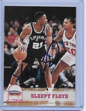 Basketball Card IP auto NBA SLEEPY FLOYD 1993-94 Hoops San Antonio Spurs