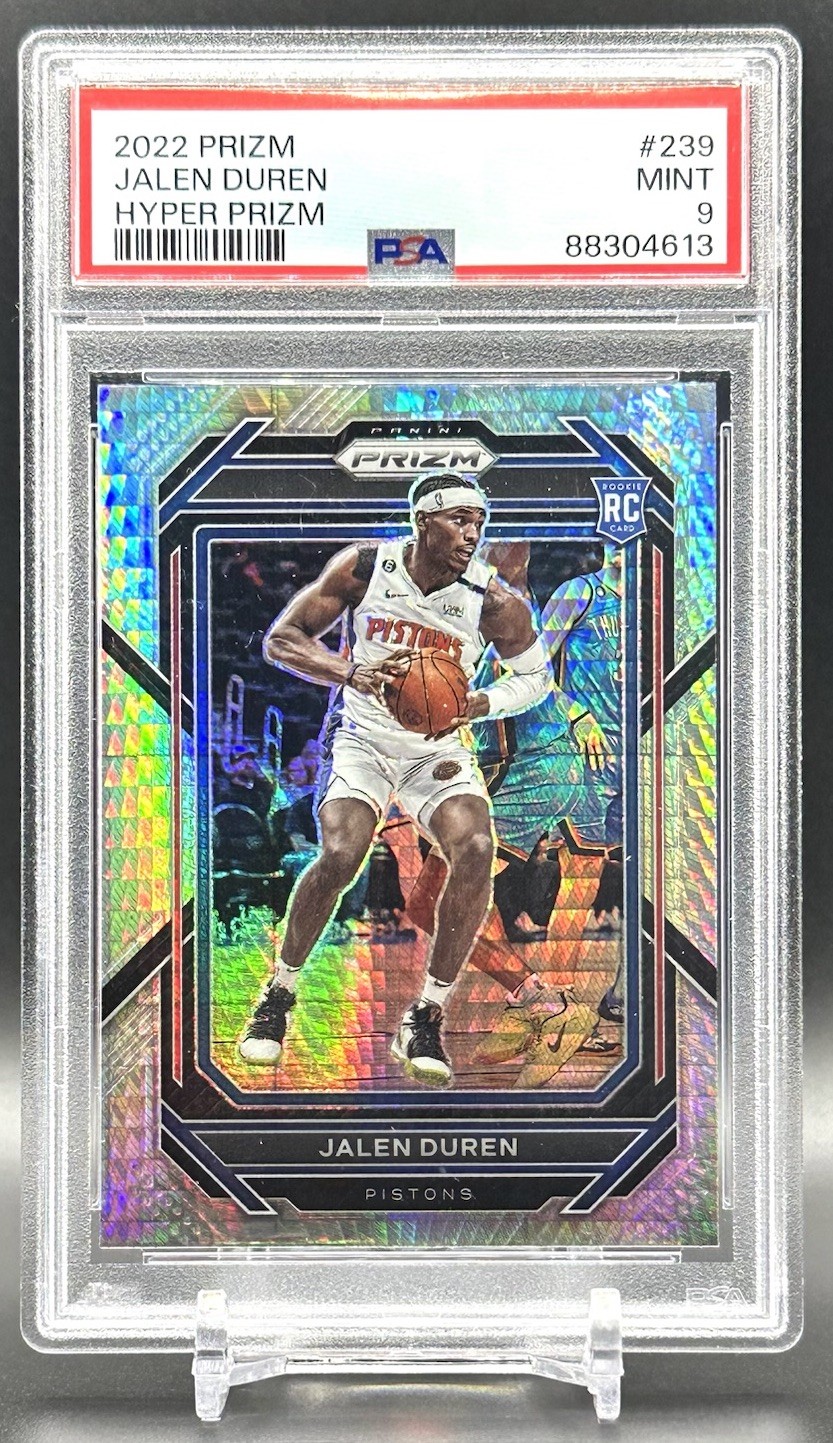 2022-23 Panini Prizm JALEN DUREN HYPER PRIZM RC PSA 9 #239