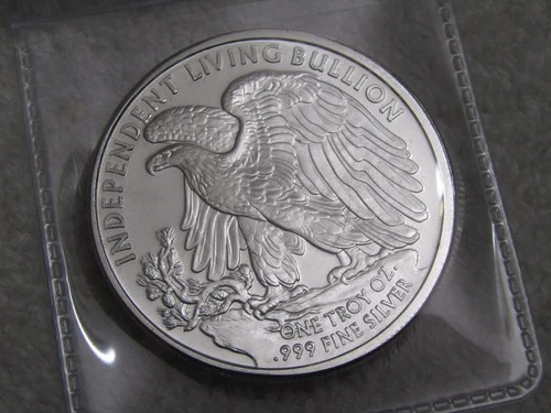 Independent Living Bullion 1 Troy Oz. .999 Fine Silver Round Walking Liberty