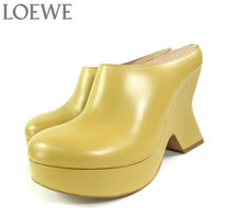 LOEWE Terra Wedge 110 Clog Sandals Beige EU 37 L814V29X01