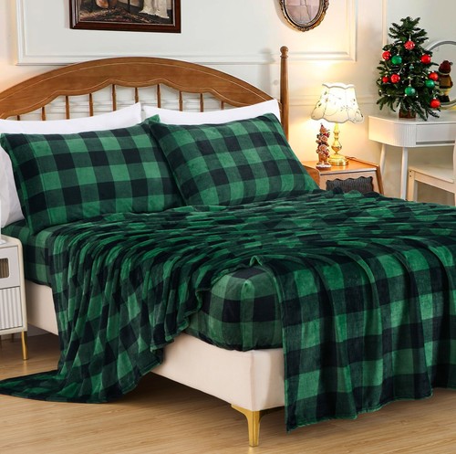 Chezmoi Collection Lavish Extra Soft Microplush Fleece Velvety Bed Sheet Set - 第 15/36 張圖片