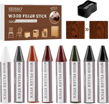 Wood Furniture Scratch Repair Filler Sticks, 8 Colors Wax Sticks with Sharpener,